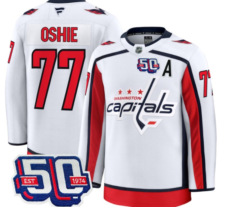 Men Tj Oshie Jersey 77 Washington Capitals 50th Anniversary White