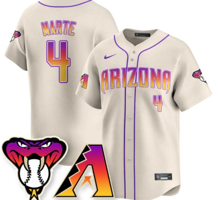 Ketel Marte Jersey 4 Arizona Diamondbacks 2025 City Connect Concept Stitched Cream