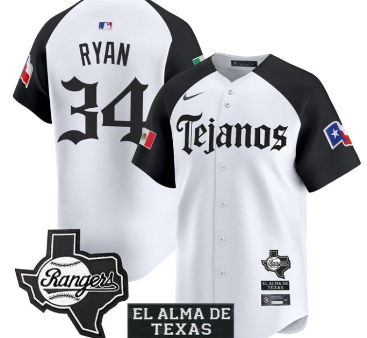 Nolan Ryan Jersey 34 Texas Rangers Mexico Tejano Barrio Style Vapor Limited Stitched Alternate