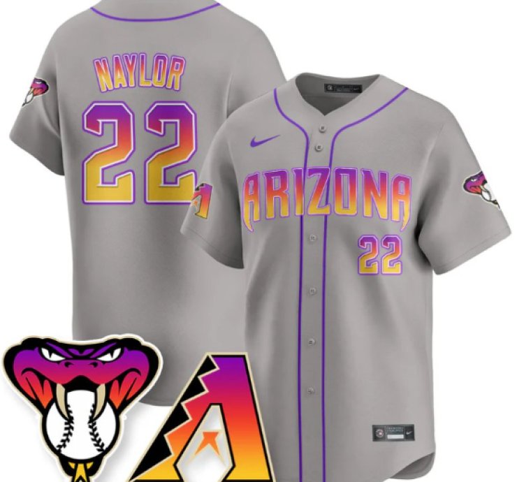 Josh Naylor Jersey 22 Arizona Diamondbacks 2025 City Connect Concept Stitched Gray