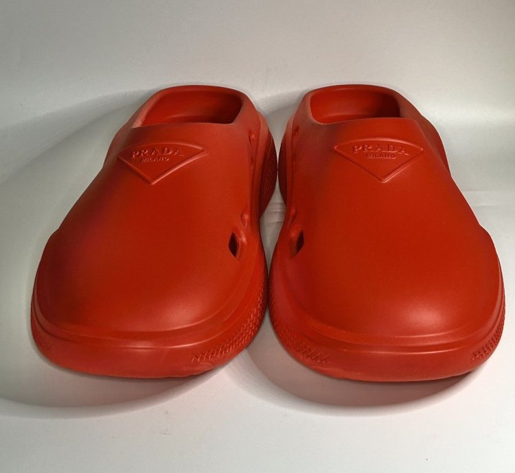 Brand New Prada Red Rubber Mules Size 43eu 10us