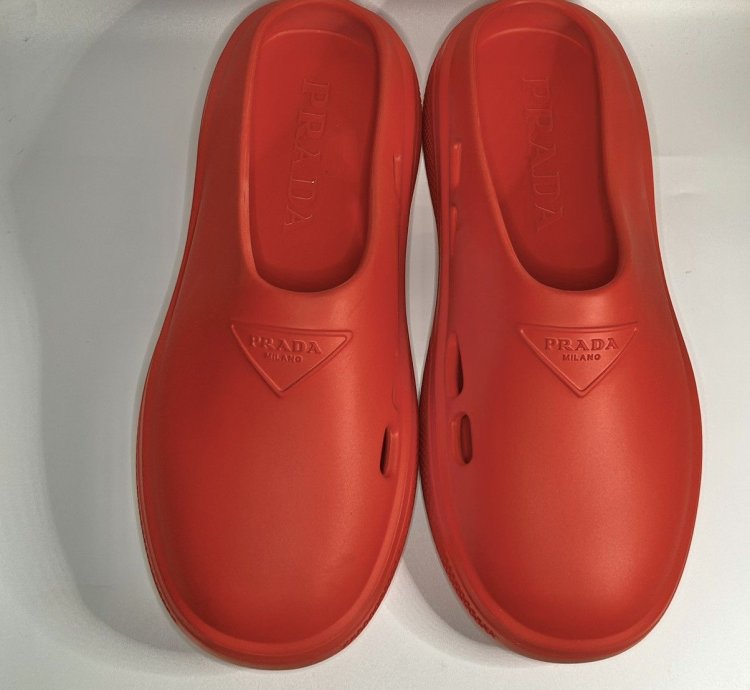 Brand New Prada Red Rubber Mules Size 43eu 10us