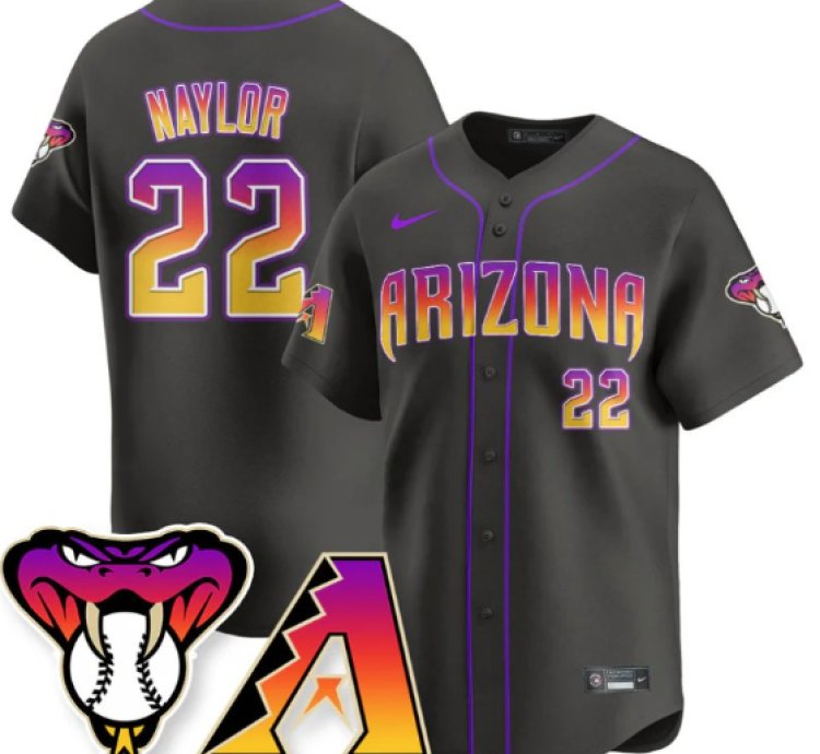 Josh Naylor Jersey 22 Arizona Diamondbacks 2025 City Connect Concept Stitched Black