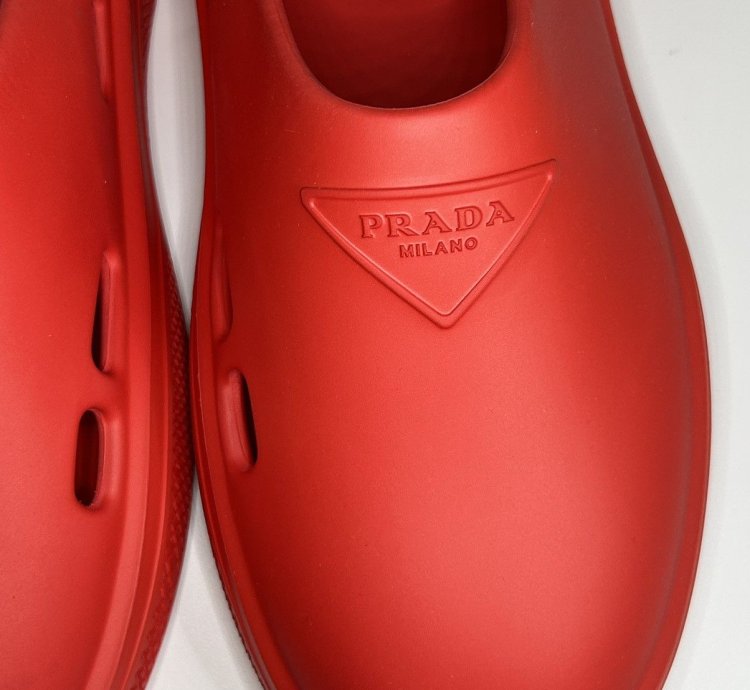 Brand New Prada Red Rubber Mules Size 43eu 10us