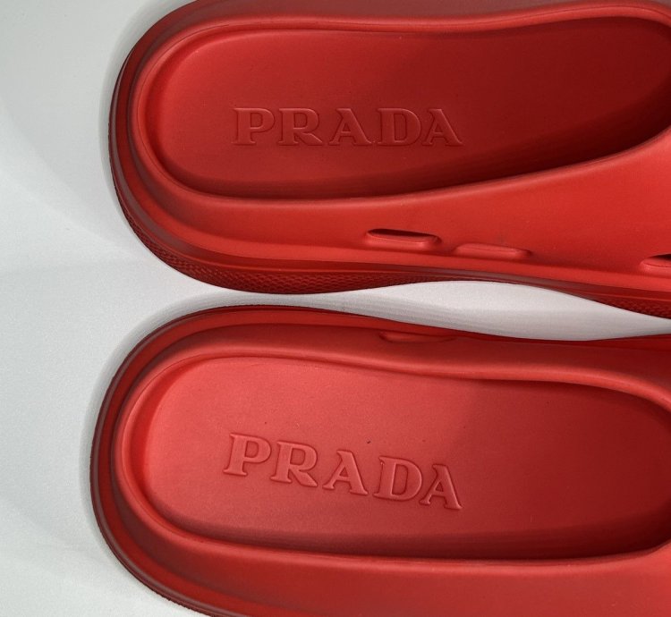 Brand New Prada Red Rubber Mules Size 43eu 10us