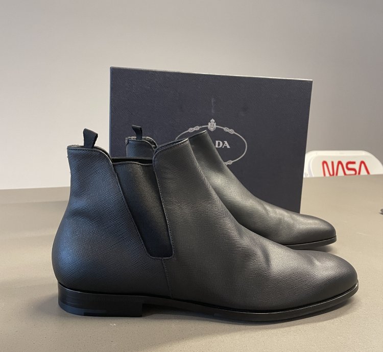 Brand New Prada Saffiano Leather Chelsea Boots