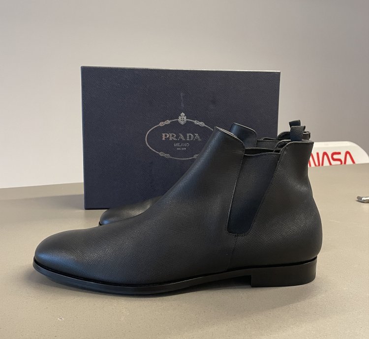 Brand New Prada Saffiano Leather Chelsea Boots