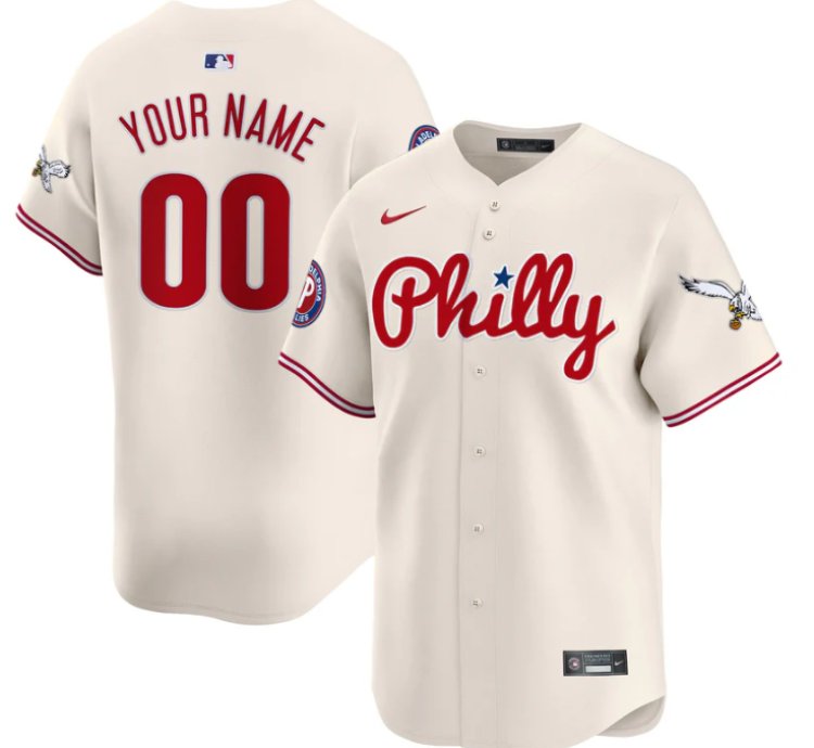 Custom Phillies And Eagles Jersey Name Number Vapor Premier Limited Stitched Cream