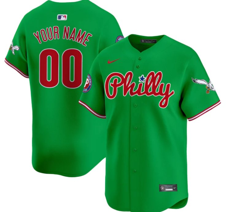 Custom Phillies And Eagles Jersey Name Number Vapor Premier Limited Stitched Green