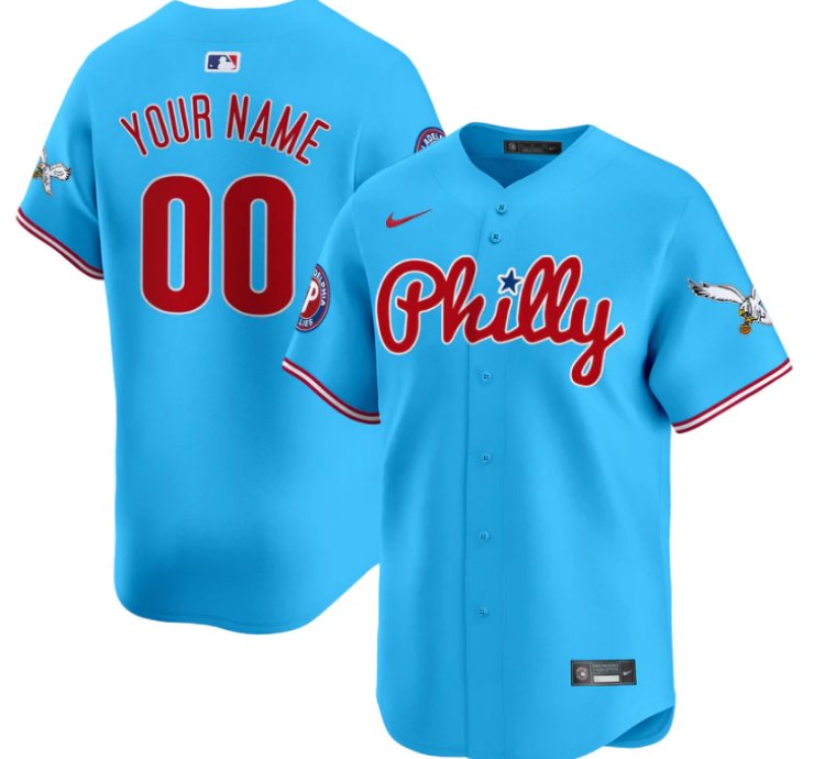 Custom Phillies And Eagles Jersey Name Number Vapor Premier Limited Stitched Light Blue