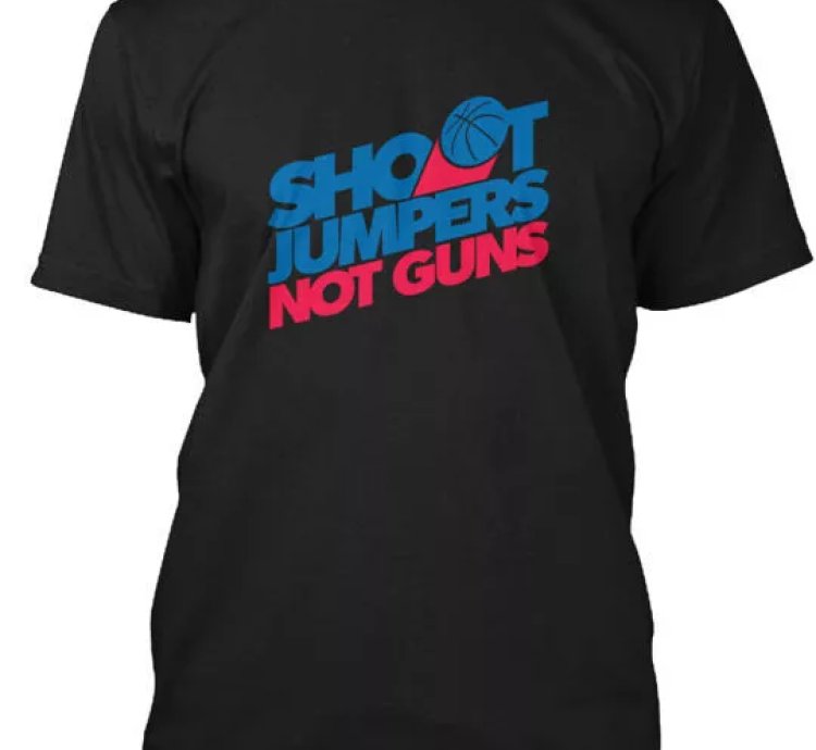 Shoot Jumpers Not Guns T-shirt Made In The Usa Size S To 5xl