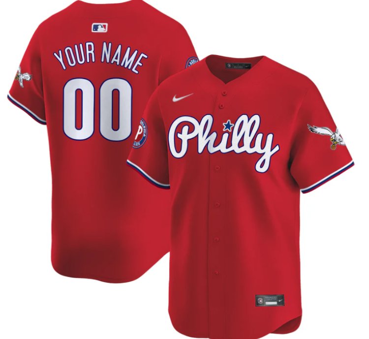 Custom Phillies And Eagles Jersey Name Number Vapor Premier Limited Stitched Red