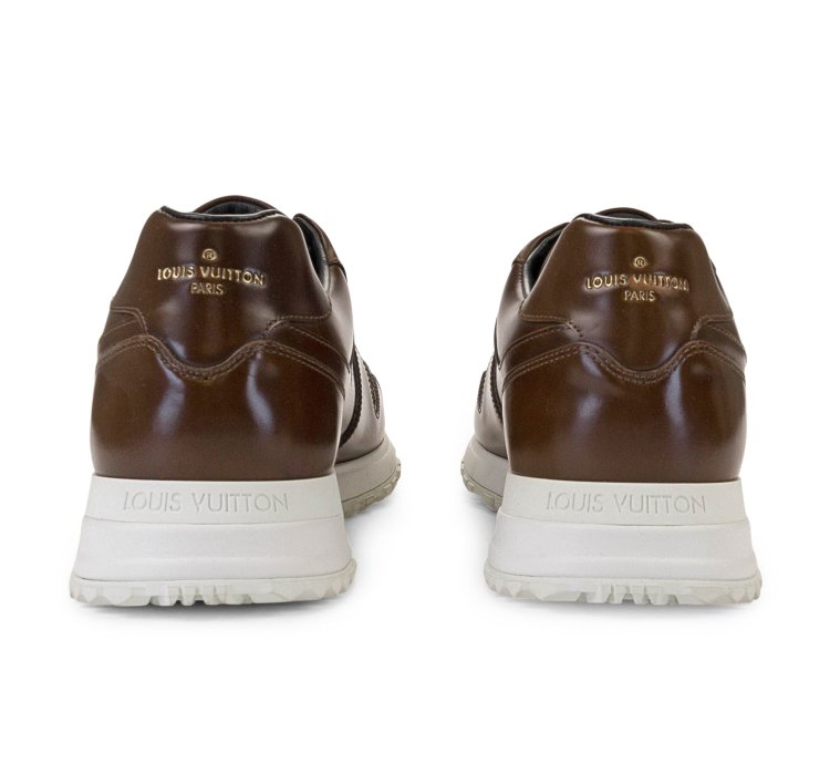 Brown Glazed Leather Run Away Sneakers