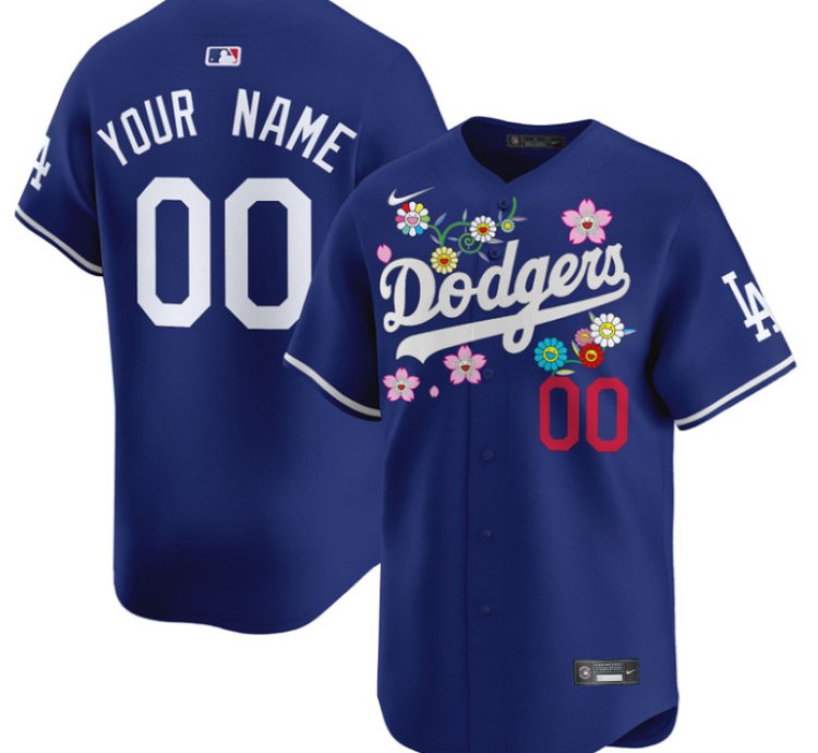 Custom Dodgers Jersey Takashi Murakami 2025 Vapor Premier Limited Stitched Royal