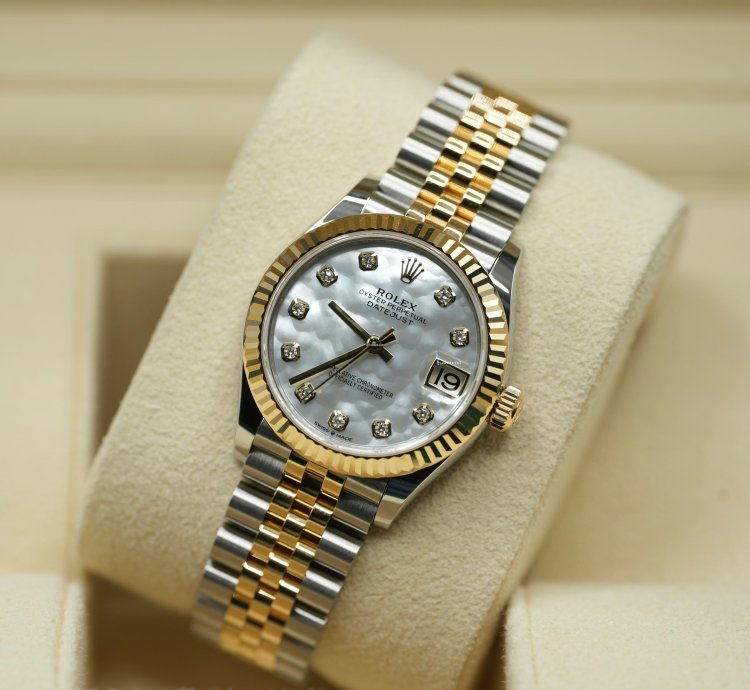 Rolex Datejust 31 2024 Datejust 31 Steel And Gold Factory Mop Diamond Dial Unworn 278273 Box And Papers