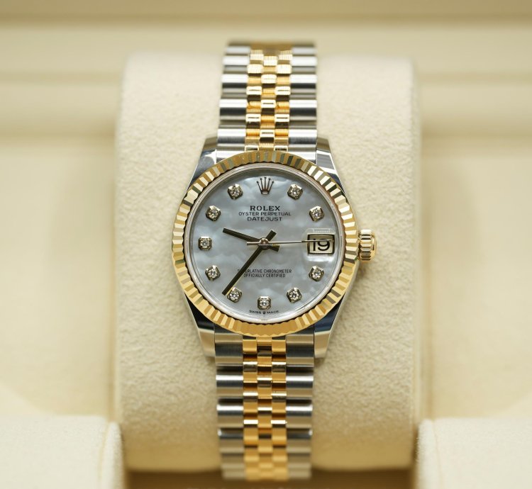 Rolex Datejust 31 2024 Datejust 31 Steel And Gold Factory Mop Diamond Dial Unworn 278273 Box And Papers
