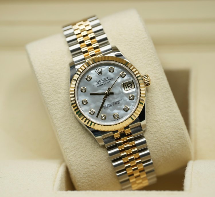 Rolex Datejust 31 2024 Datejust 31 Steel And Gold Factory Mop Diamond Dial Unworn 278273 Box And Papers