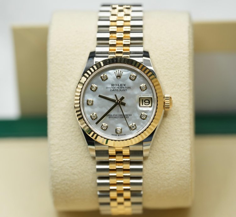 Rolex Datejust 31 2024 Datejust 31 Steel And Gold Factory Mop Diamond Dial Unworn 278273 Box And Papers