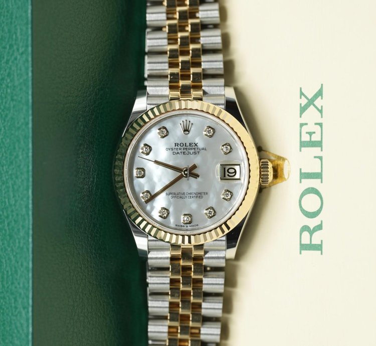 Rolex Datejust 31 2024 Datejust 31 Steel And Gold Factory Mop Diamond Dial Unworn 278273 Box And Papers