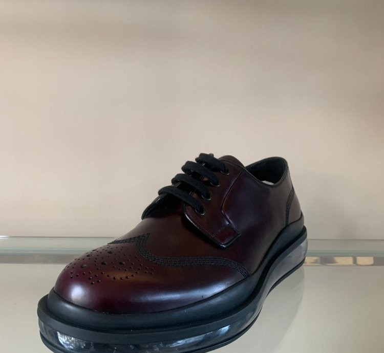 Brushed Leather Derbies In Cordovan