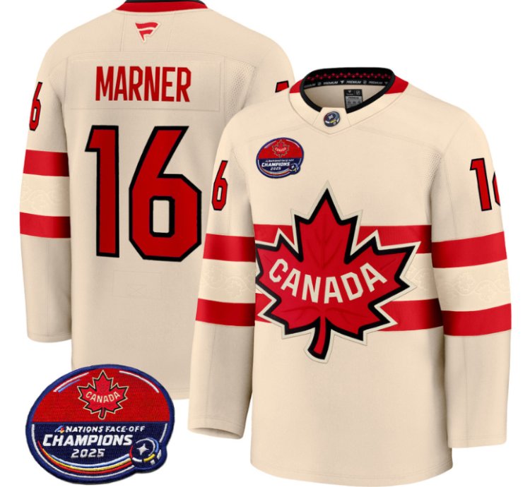 Men Mitch Marner Jersey 16 Canada 4 Nations Face-off 2025 Champions V2 Cream