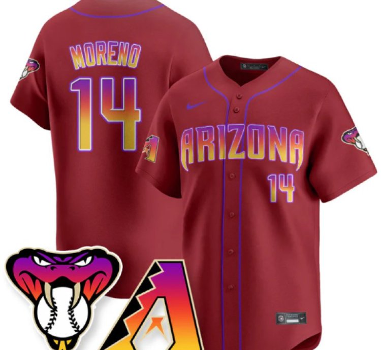 Gabriel Moreno Jersey 14 Arizona Diamondbacks 2025 City Connect Concept Stitched Red