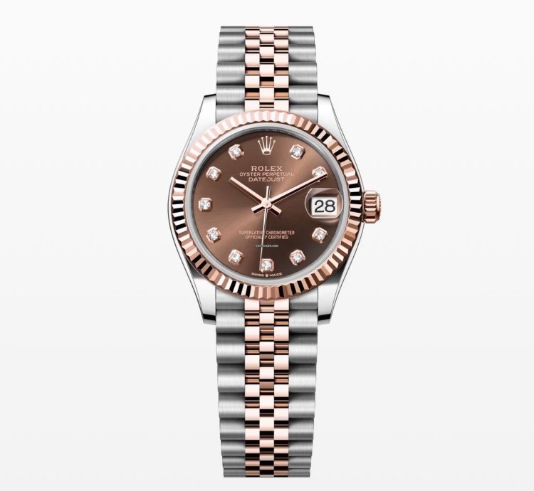 Rolex Datejust 31 2024 Steel Rose Datejust 31 Chocolate Diamond Dial Jubilee Unworn Box Papers 278271