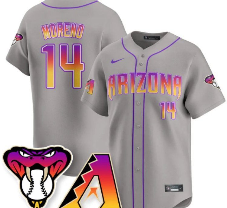 Gabriel Moreno Jersey 14 Arizona Diamondbacks 2025 City Connect Concept Stitched Gray