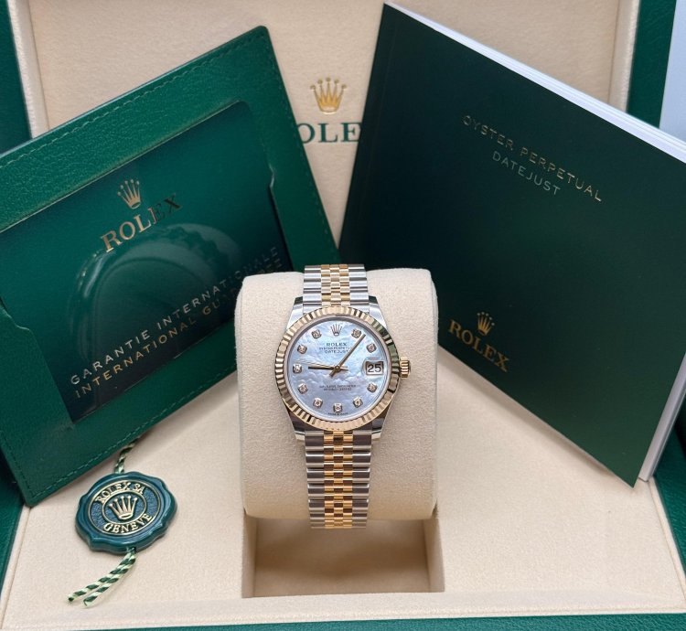 Rolex Datejust 31 2025 New Mother Of Pearl Diamond Two Tone Yellow Gold Fluted Jubilee
