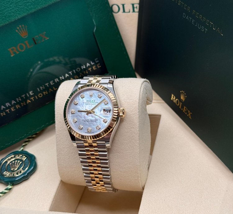 Rolex Datejust 31 2025 New Mother Of Pearl Diamond Two Tone Yellow Gold Fluted Jubilee