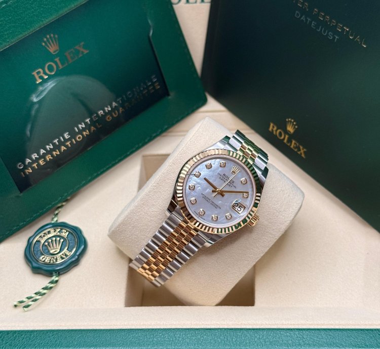 Rolex Datejust 31 2025 New Mother Of Pearl Diamond Two Tone Yellow Gold Fluted Jubilee