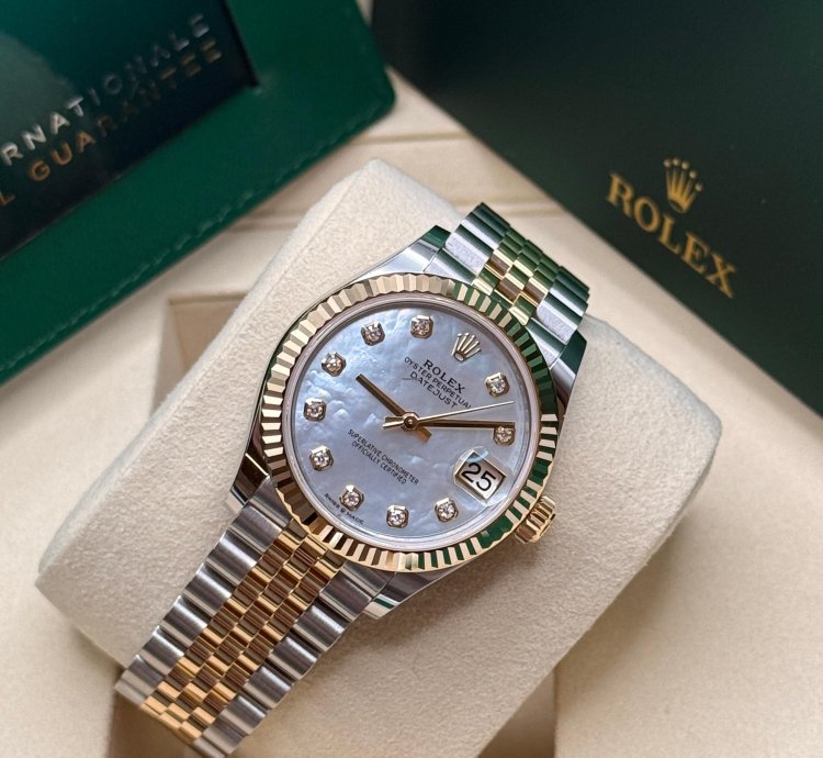 Rolex Datejust 31 2025 New Mother Of Pearl Diamond Two Tone Yellow Gold Fluted Jubilee