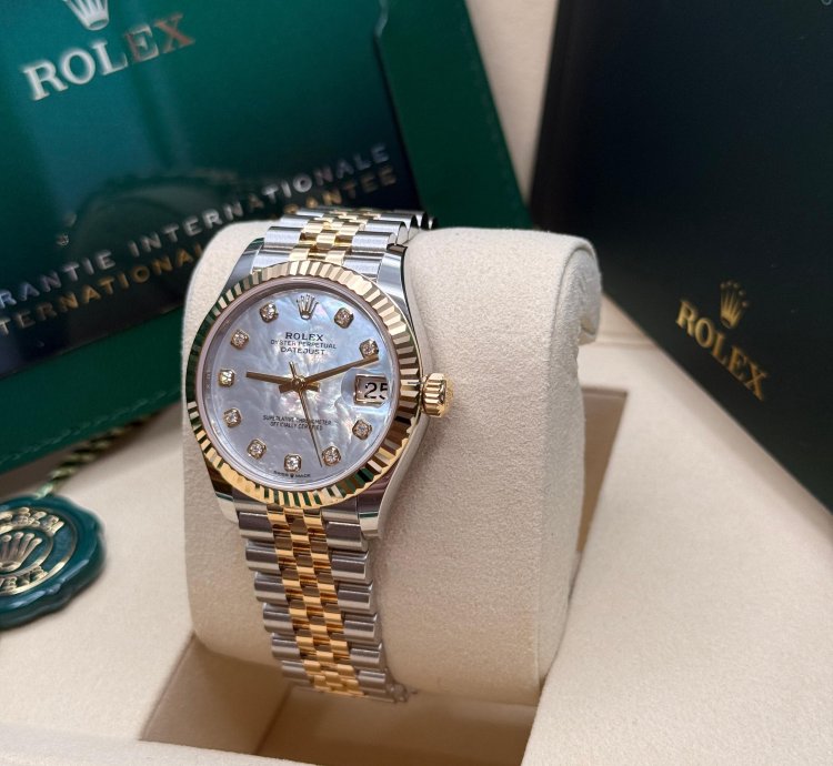 Rolex Datejust 31 2025 New Mother Of Pearl Diamond Two Tone Yellow Gold Fluted Jubilee
