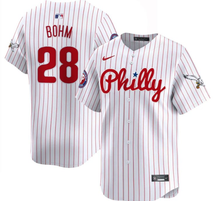 Alec Bohm Jersey 28 Phillies And Eagles Vapor Premier Limited Stitched Pinstripe