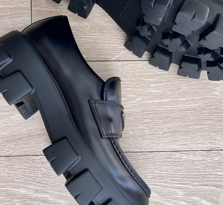 Brushed Leather Monolith Loafers