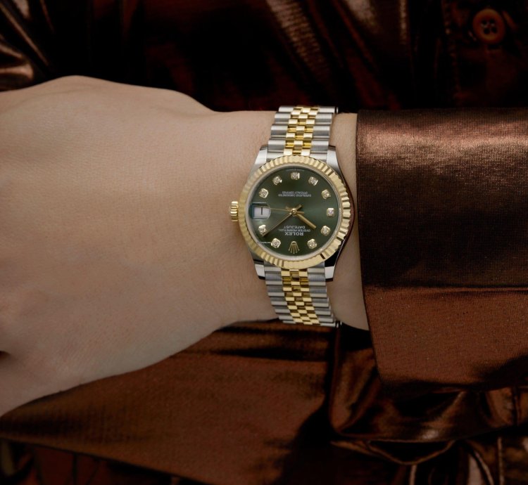 Rolex Datejust 31 278273 Ladies Yellow Gold Stainless Steel Green Dial 2023