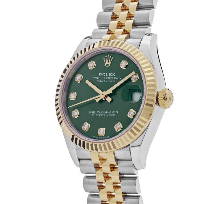 Rolex Datejust 31 278273 Ladies Yellow Gold Stainless Steel Green Dial 2023