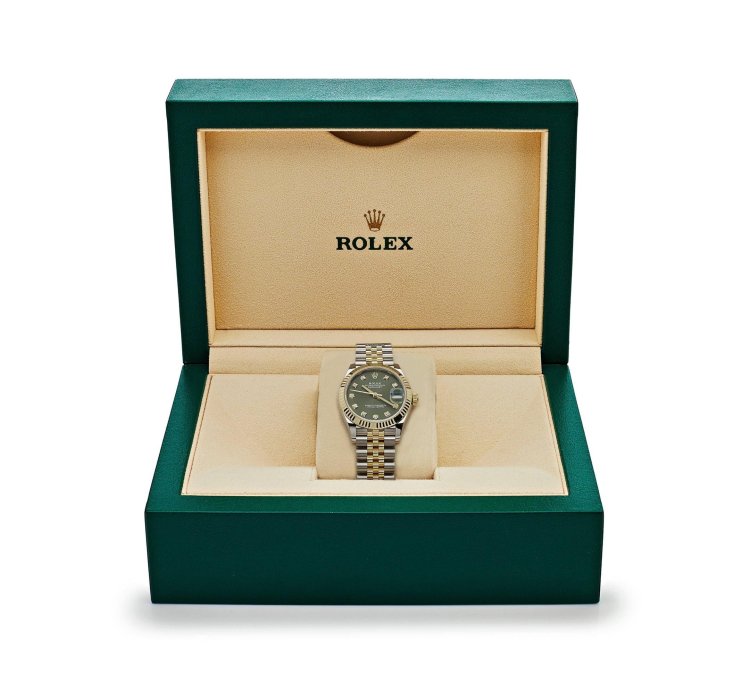Rolex Datejust 31 278273 Ladies Yellow Gold Stainless Steel Green Dial 2023