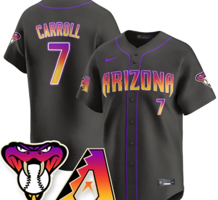 Corbin Carroll Jersey 7 Arizona Diamondbacks 2025 City Connect Concept Stitched Black