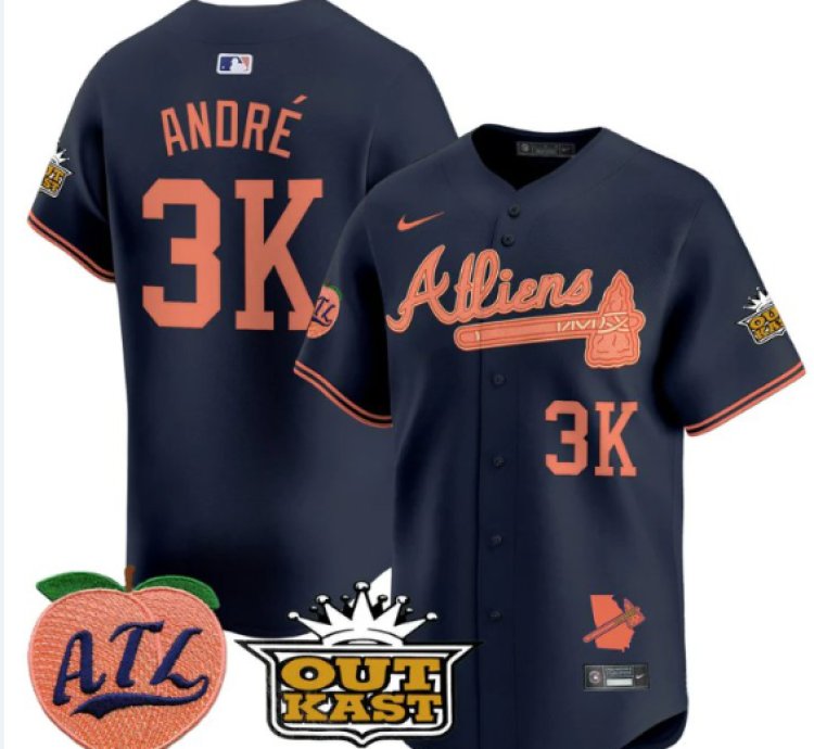 André Jersey 3k Atlanta Braves Atliens Peach Vapor Premier Limited Stitched