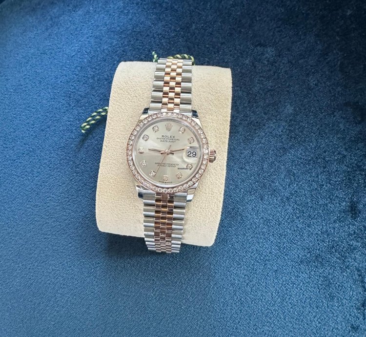Rolex Datejust 31 278381rbr-0016 Datejust 31 Mm Everose Gold Jub Silver 10 Br Diamond Bezel