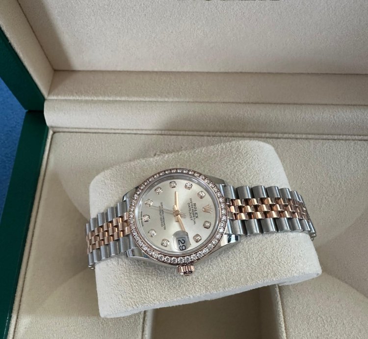 Rolex Datejust 31 278381rbr-0016 Datejust 31 Mm Everose Gold Jub Silver 10 Br Diamond Bezel
