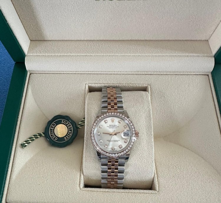 Rolex Datejust 31 278381rbr-0016 Datejust 31 Mm Everose Gold Jub Silver 10 Br Diamond Bezel