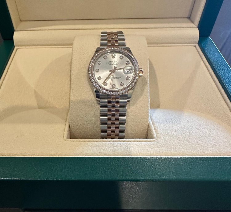 Rolex Datejust 31 278381rbr-0016 Datejust 31 Mm Everose Gold Jub Silver 10 Br Diamond Bezel