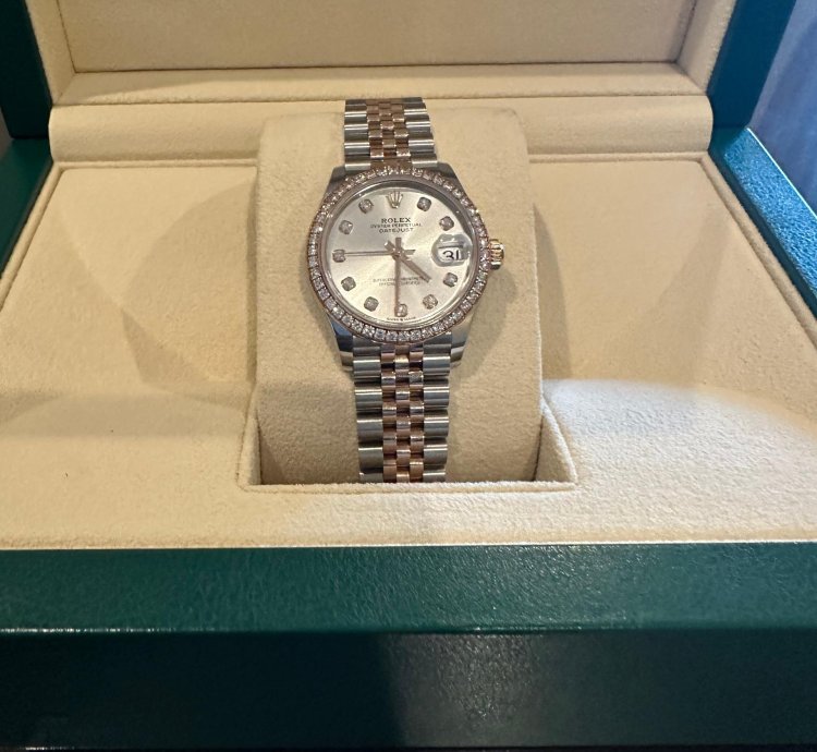 Rolex Datejust 31 278381rbr-0016 Datejust 31 Mm Everose Gold Jub Silver 10 Br Diamond Bezel