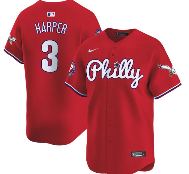 Bryce Harper Jersey 3 Phillies And Eagles Vapor Premier Limited Stitched Red
