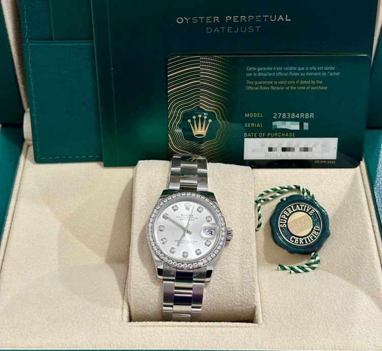 Rolex Datejust 31 278384rbr Datejust 31 Oystersteel Silver Diamond Dial Diamond Bezel Oyster