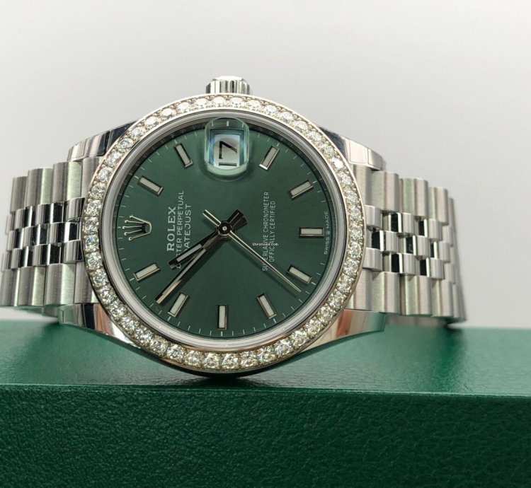 Rolex Datejust 31 278384rbr Green Index Dial Jubilee