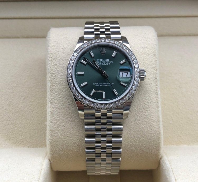 Rolex Datejust 31 278384rbr Green Index Dial Jubilee
