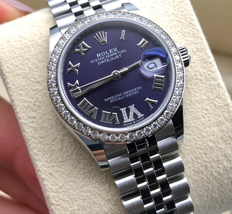Rolex Datejust 31 278384rbr Ixvi Purple Roman Dial Jubilee